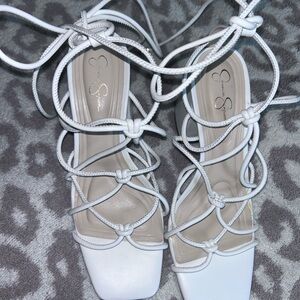 Jessica Simpson White Strappy Heels